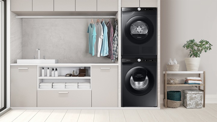 Stackable washer and dryer kit deals samsung