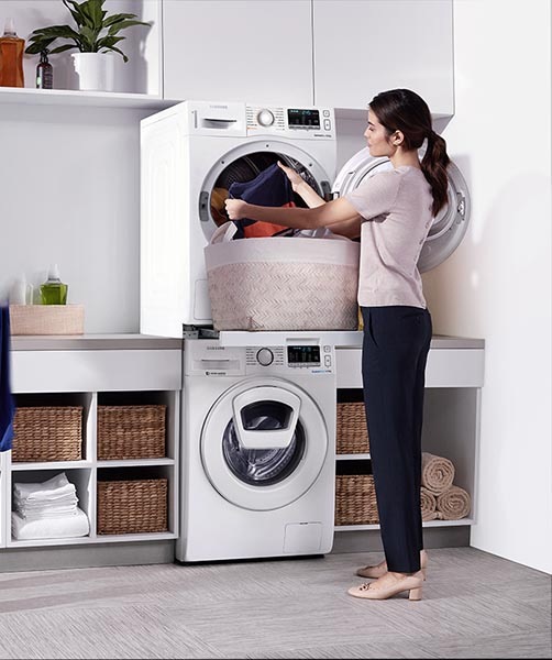 Samsung washing machine and deals dryer stacking kit