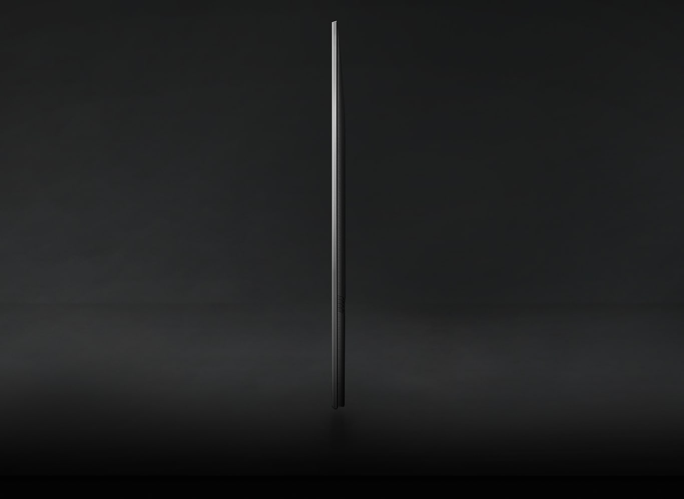 Profile view of TV shows ultra slim design of TV AirSlim.