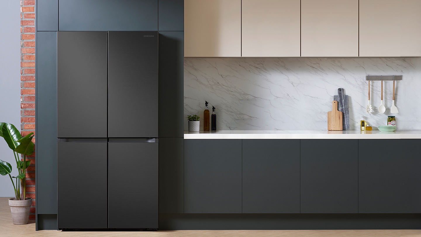 649L French Door Refrigerator  with premium flat door design with silver finish helps it blend elegantly into your kitchen