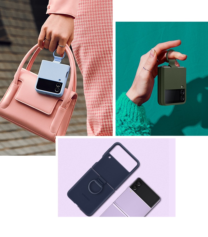 Stylish French Style Flower Ring Phone Case for Samsung Galaxy Z Flip4 –