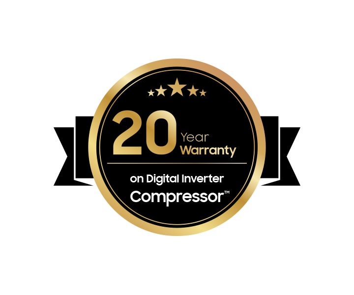 Digital Inverter Technology 10 year warranty on the compressor