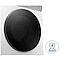 Image shows tempered glass round front load washer door