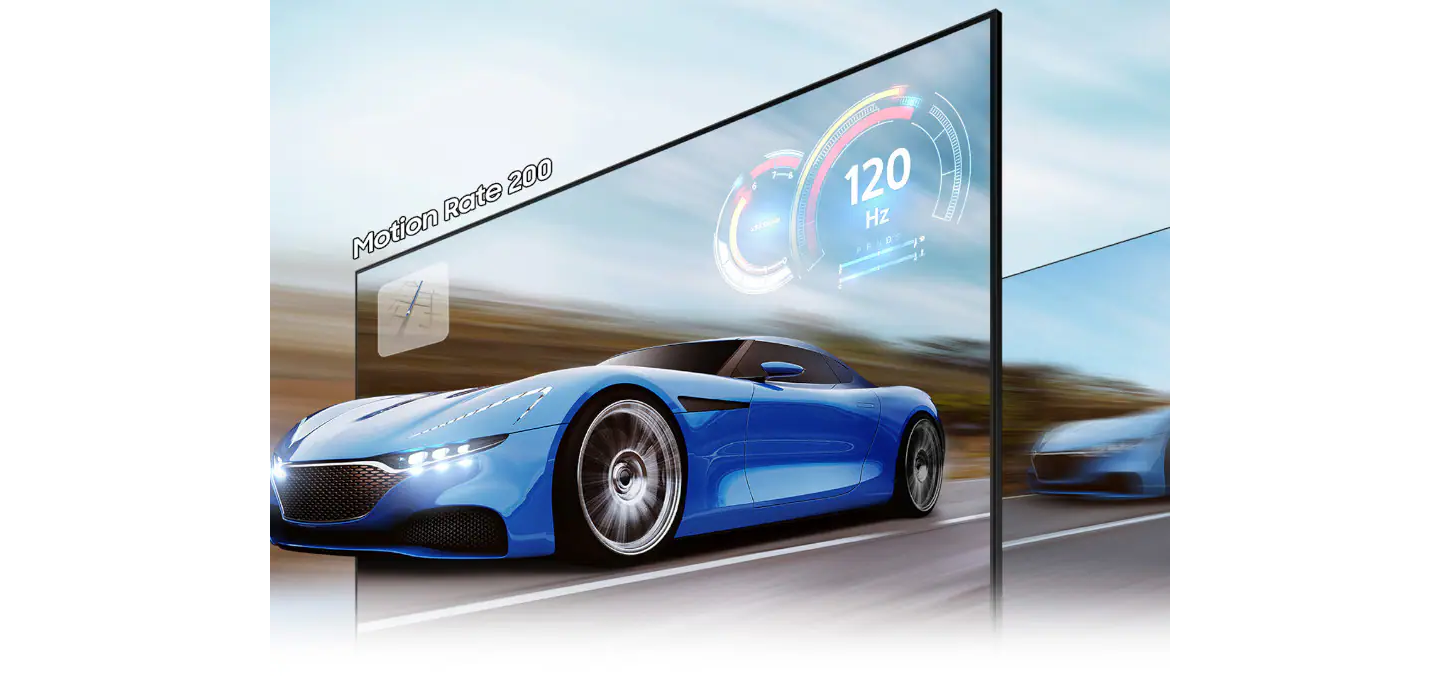 slika primerja običajni televizor Samsung s kakovostjo Q80C