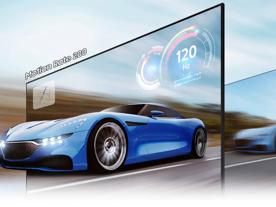 image compares conventional Samsung TV with the Q80C quality