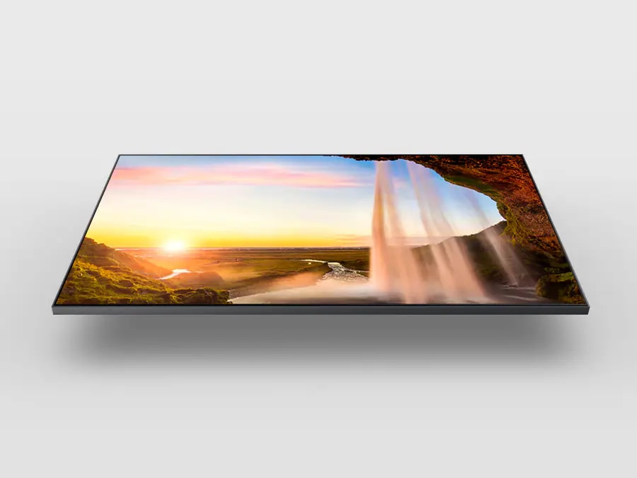 ambient mode shows image on waterfall on an elevated screen