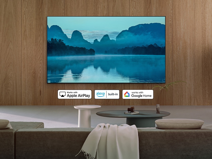 Samsung 85 QLED 4K Smart TV, QHDR, Quantum Dot, AirSlim Frameless, Dolby, UHD, Solar Cell Remote (Rechargable), 4K AI Upscaling, Stylish 26mm AirSlim Design 85Q60D