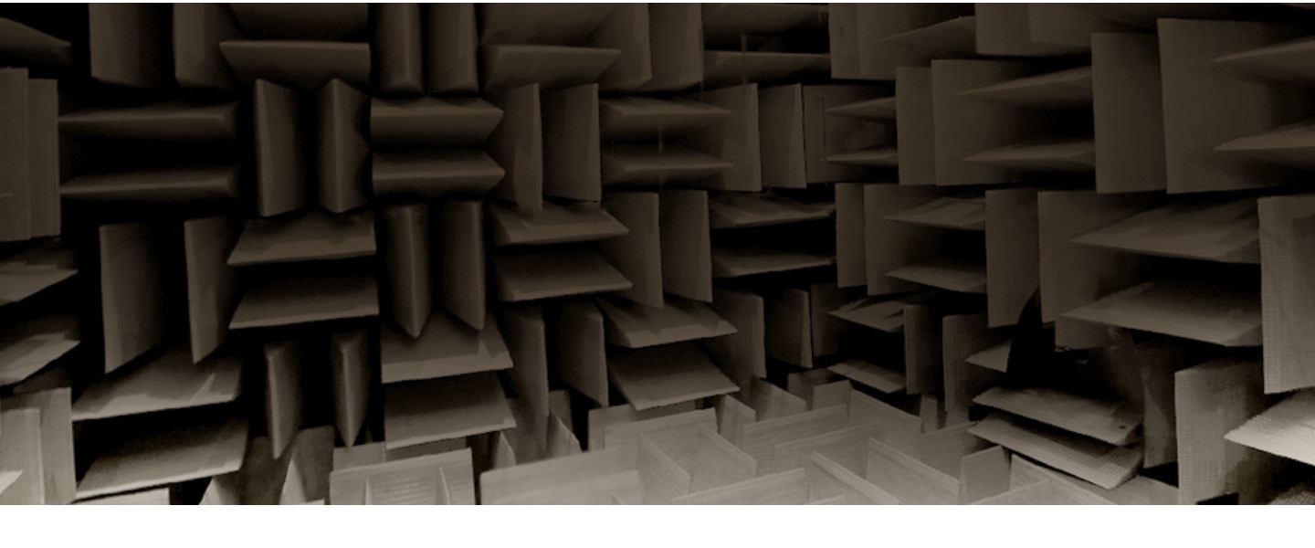 A close up of an anechoic chamber used to test Soundbars.