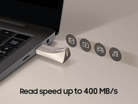 Delivers sequential read speeds of up to 400 MB/s through its USB 3.2 Gen 1 interface, transferring 4GB files in approximately 9 seconds.