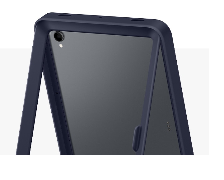 Back of Frame Cover revealing its reinforced corners and a built-in handle for added protection and grip.
