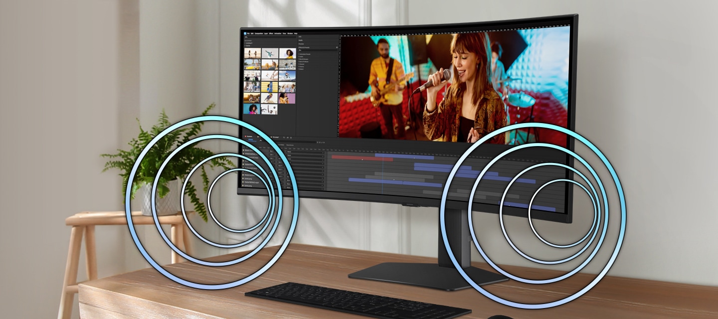 Built-in monitor speakers