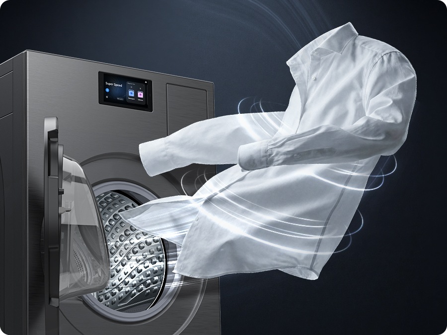 The laundry flutters in the air as it is refreshed. Fresh your clothes without water and detergent.