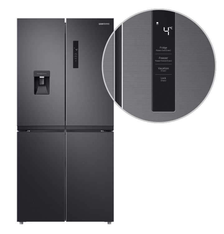 SRF5700BD French Door Refrigerator with Flat Door and Front LED Display