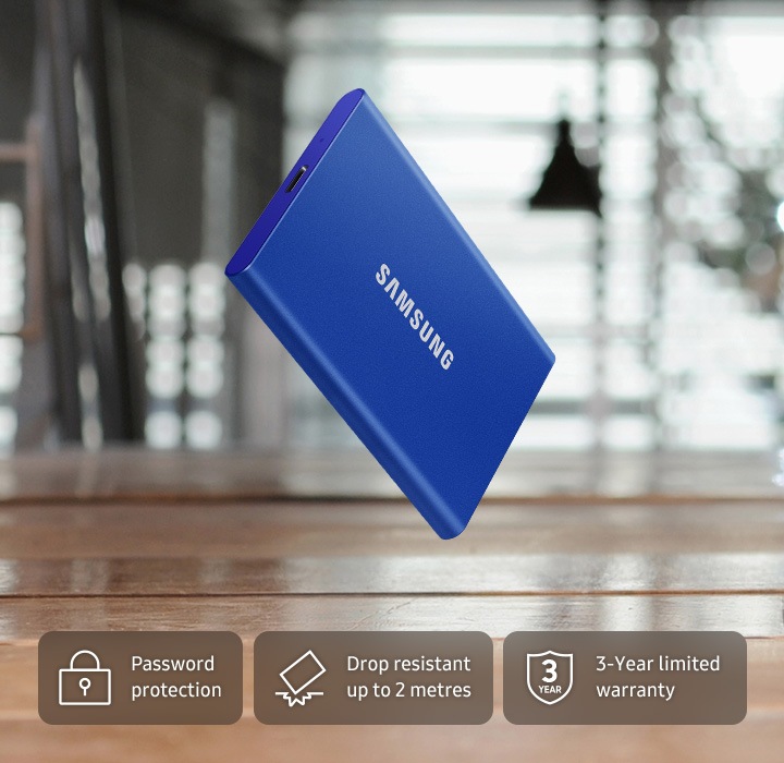 Portable SSD T7 1TB External Hard Drive Blue Samsung Australia