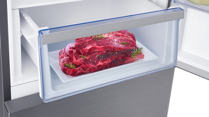 Optimal Fresh Zone drawer with fresh meat inside
