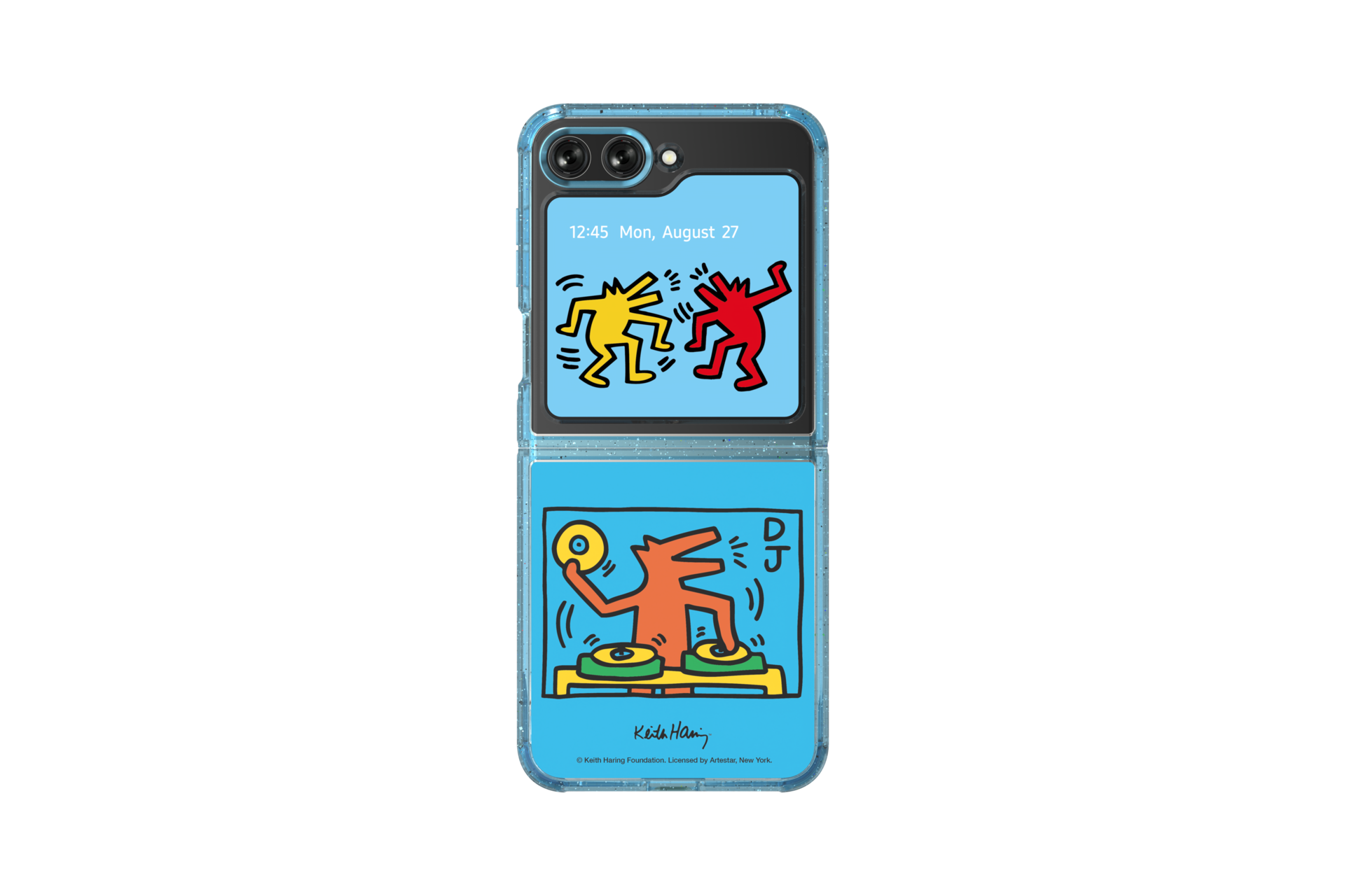 Keith Haring Music Eco Friends Case for Galaxy Z Flip5 Light Blue