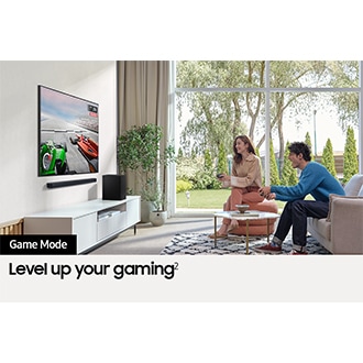 Users play a game with optimised sound thanks to Samsung Soundbar’s Game Mode.
