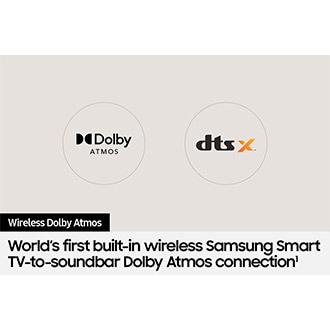 Dolby Atmos logo and dts x logo.