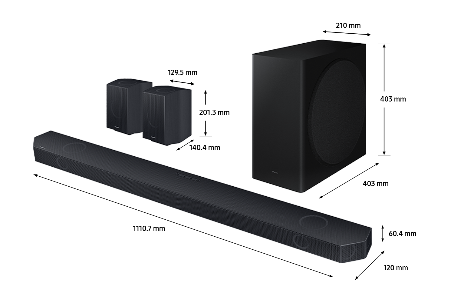 HW-Q930C/XY dimensions 