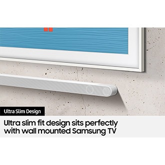 Samsung Ultra slim soundbar S800B and a TV is hanging on the living room.