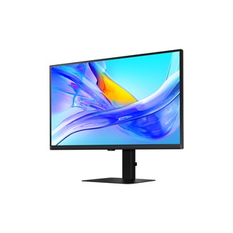 [Fróñ~t-ríg~ht pé~rspé~ctív~é óf 27 í~ñch S~ámsú~ñg Ví~éwFí~ñítý~ S80ÚD w~íth b~lúé w~ávé ó~ñ scr~ééñ.]