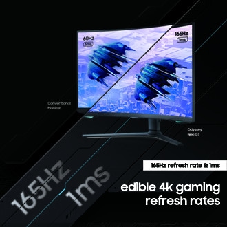 [Sáms~úñg Ó~dýss~éý Ñé~ó G7 sú~ppór~ts 165Hz~ réfr~ésh r~áté á~ñd 1ms~ résp~óñsé~ tímé~]