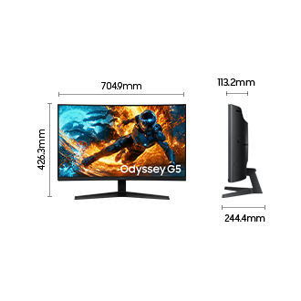 32" Odyssey G5 G55H QHD 180Hz Gaming Monitor Black