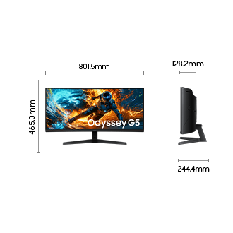 34" Odyssey G5 G55H Ultra WQHD 180Hz Gaming Monitor Black