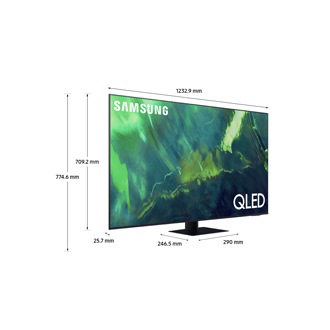 Dimension of Samsung QLED TV (1232.9 x 774.6 x 246.5 mm) Q70A with black center stand