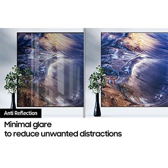 Neo QLED TV QN90C with Anti Reflection screen displays clear image.