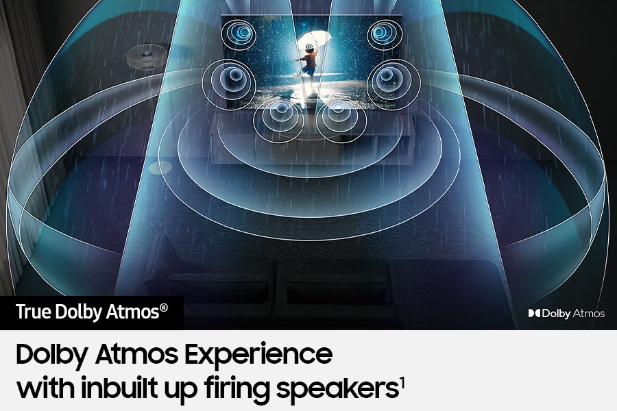 Soundwaves from True Dolby Atmos are rippling out of OLED TV S95C to fill the room.