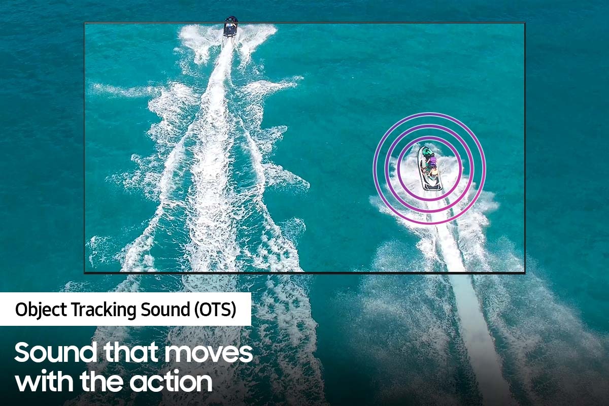 QLED TV Q80A follows the sound of boat sailing using Object tracking sound