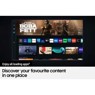 Neo QLED QN85B with The new Samsung Smart TV UI shows a wide variety of leading apps and contents