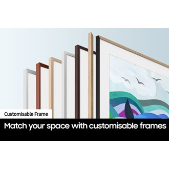 A variety of The Frame's customisable frames are displayed.
