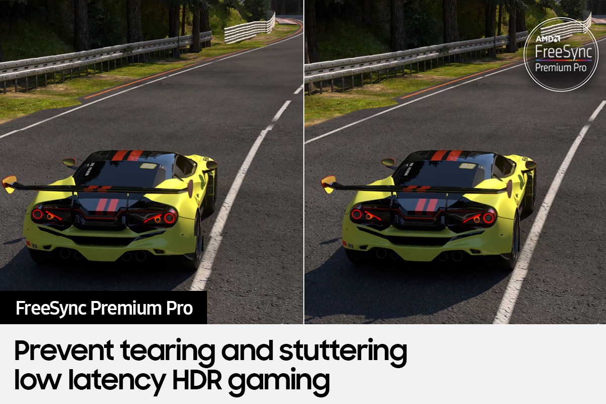 QLED Q70B with FreeSync Premium Pro shows the game screen clearly.