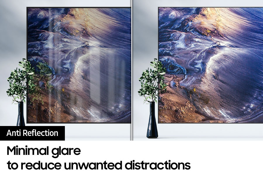 Neo QLED TV QN90C with Anti Reflection screen displays clear image.