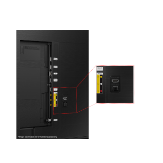 QA85Q60CAWXXY Samsung 2023 Q60C has USB, HDMI, LAN, antenna ports and etc. on the side.