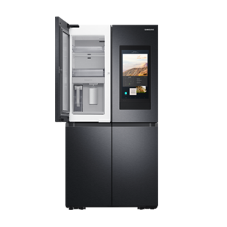 front top left door open beverage centre