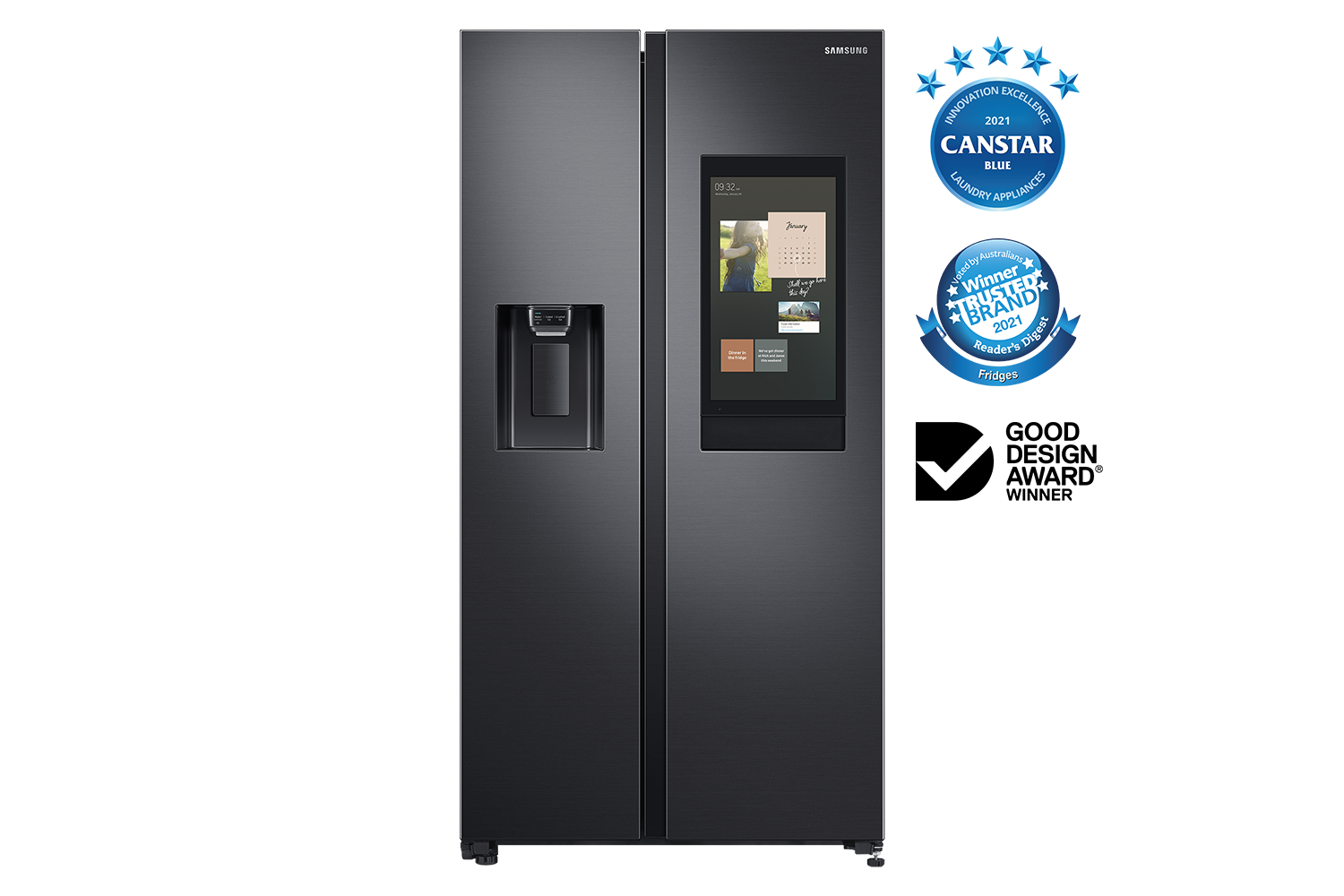 616L Family Hub™ Side by Side Smart Refrigerator with Nonplumbed Ice