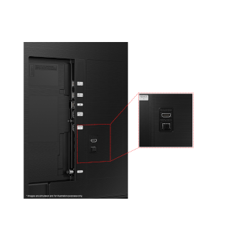 UA43CU8000WXXY Samsung 2023 CU8000 has USB, HDMI, LAN, antenna ports and etc. on the side.