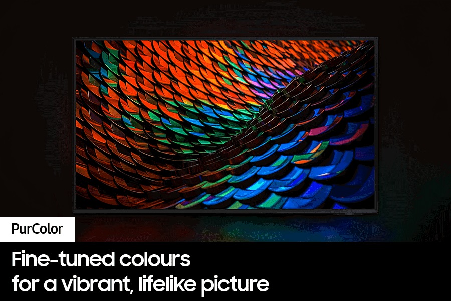 The Samsung Crystal UHD TV displaying picture with a brilliantly colourful design.