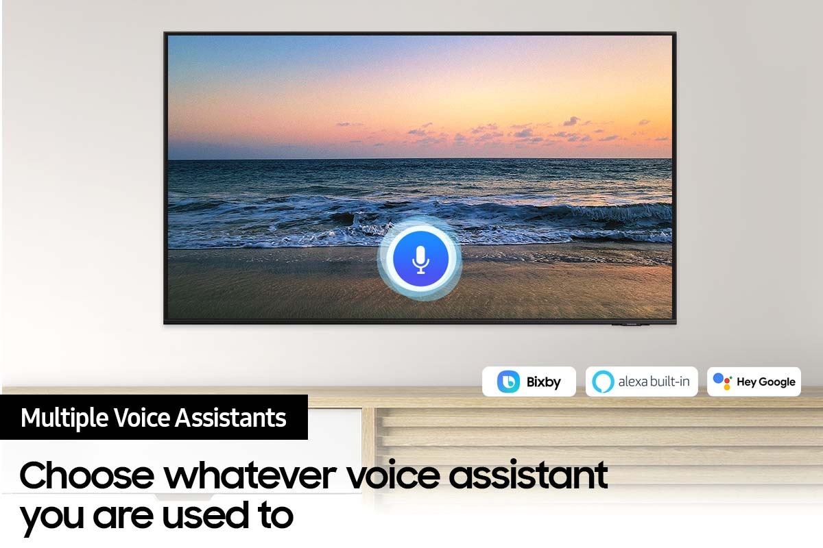 Crystal UHD AU8000 is showing Multiple Voice Assistants; Bixby, Amazon Alexa or Google Assistant