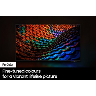 The Samsung Crystal UHD TV displaying picture with a brilliantly colourful design.