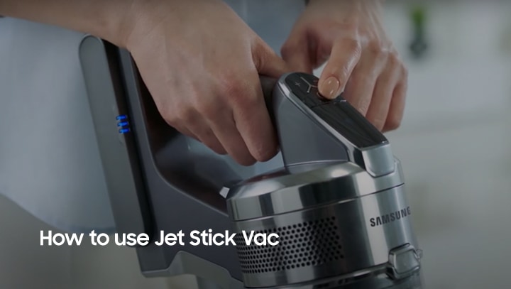 Close up of Samsung Jet stick vac LED display