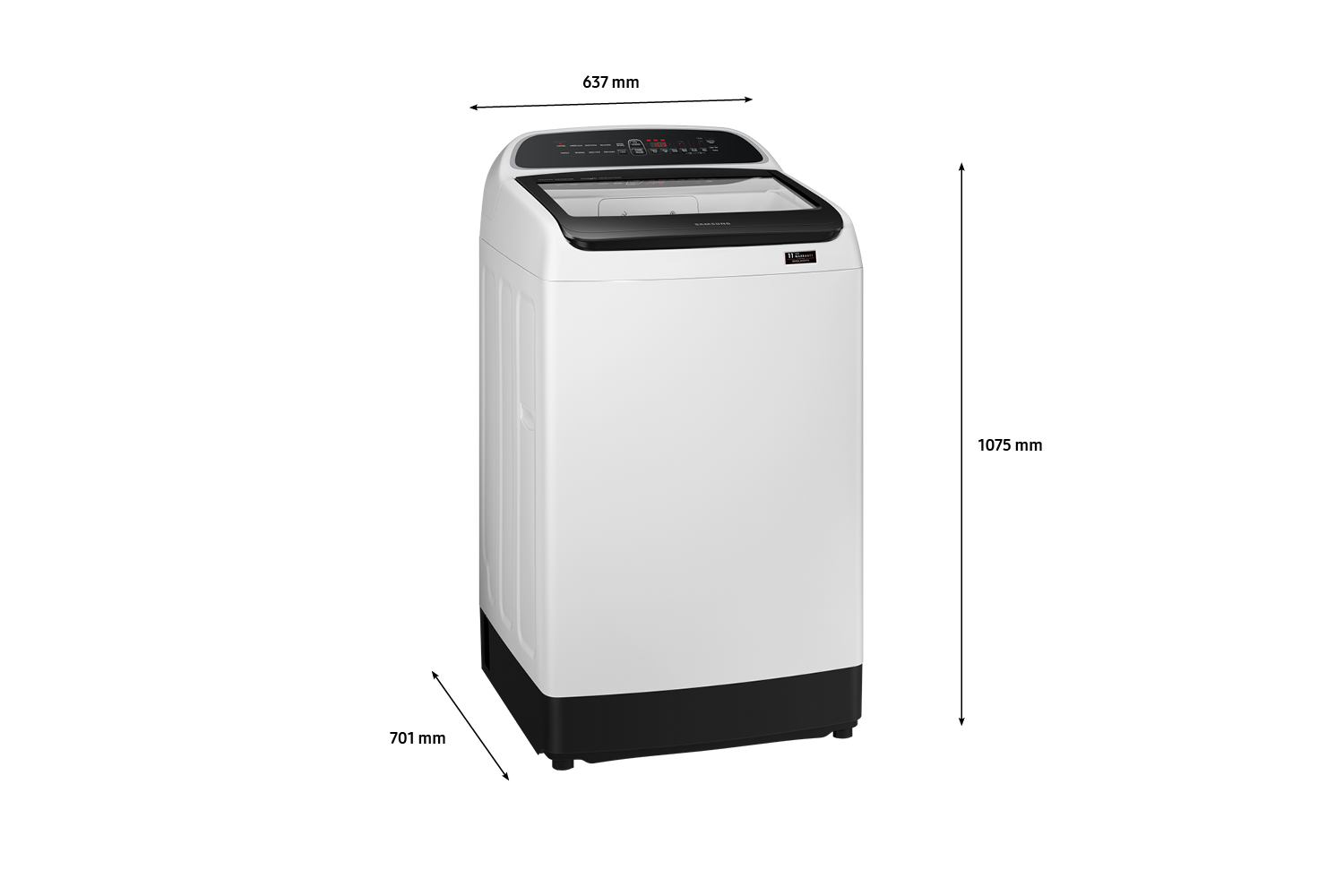 WA90T6250BW/SA Dimension Image
