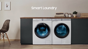 Samsung smart washer and dryer perfect pair in a modern laundry