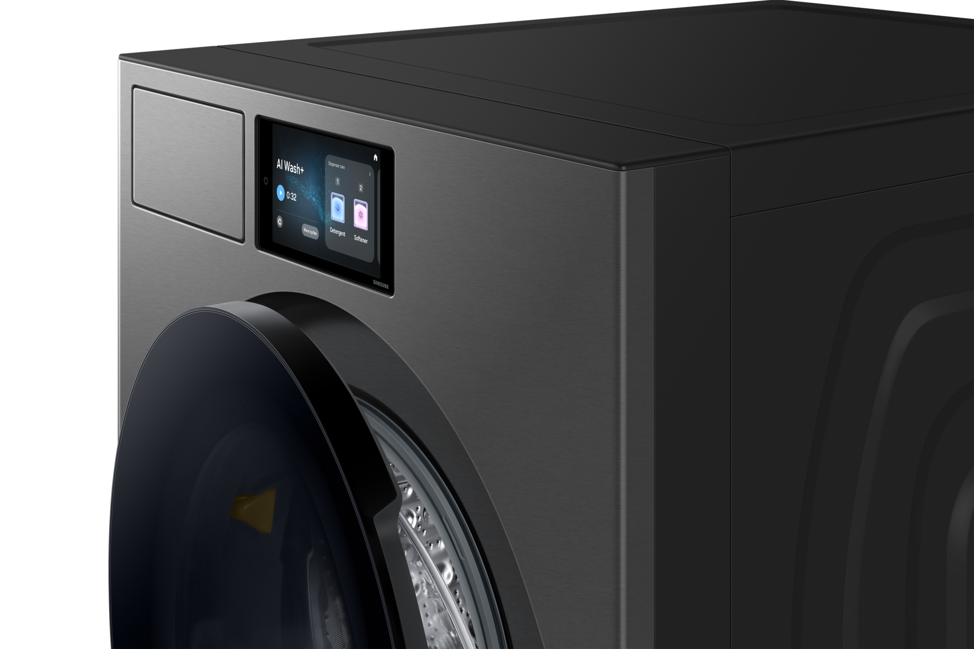 19.5kg Bespoke AI Front Load Washer 2025 R-Perspective-Detail Gray 
