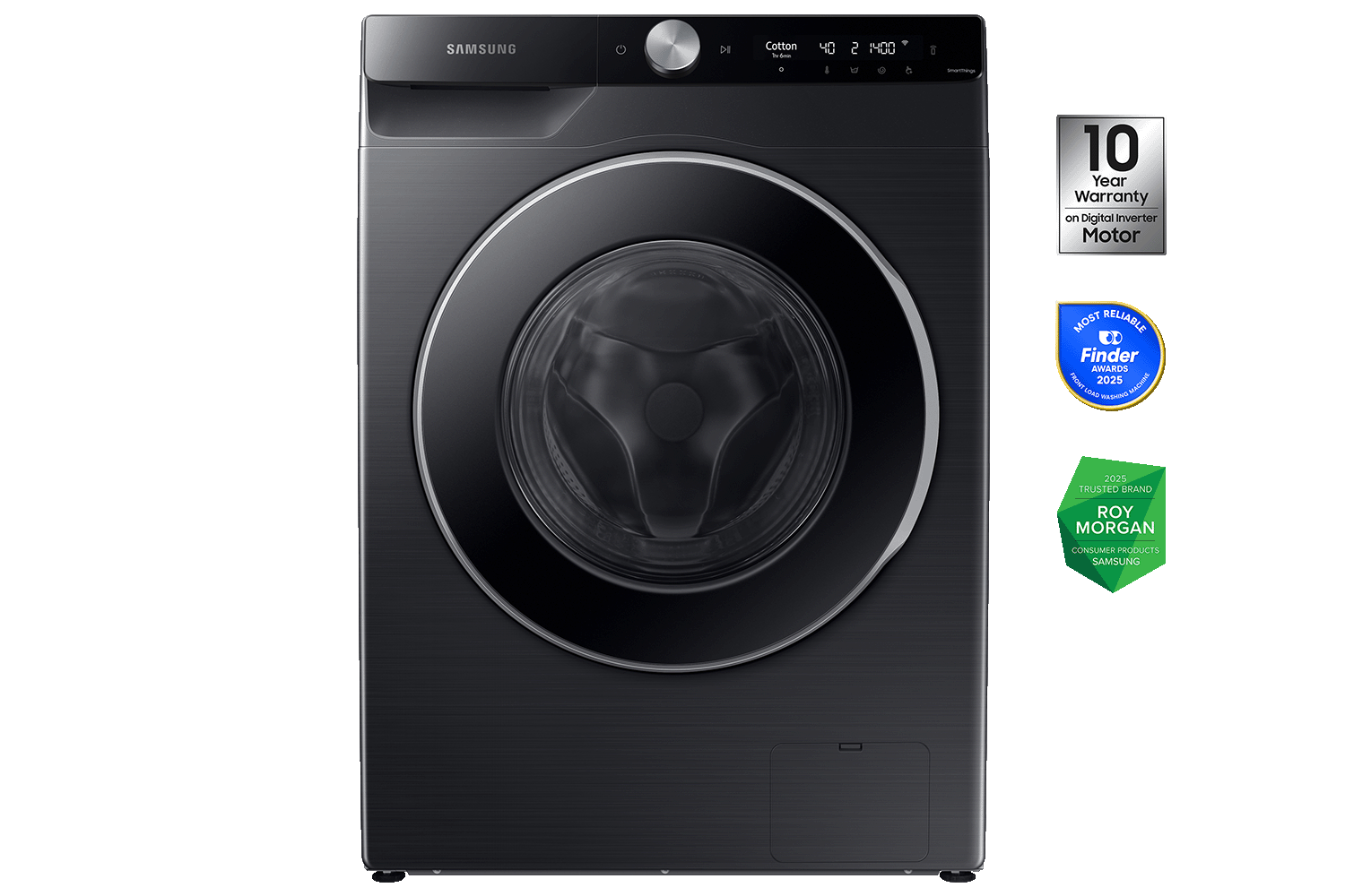 11kg Smart Front Load Washer - WW11CG60ADLBSA Front Black 