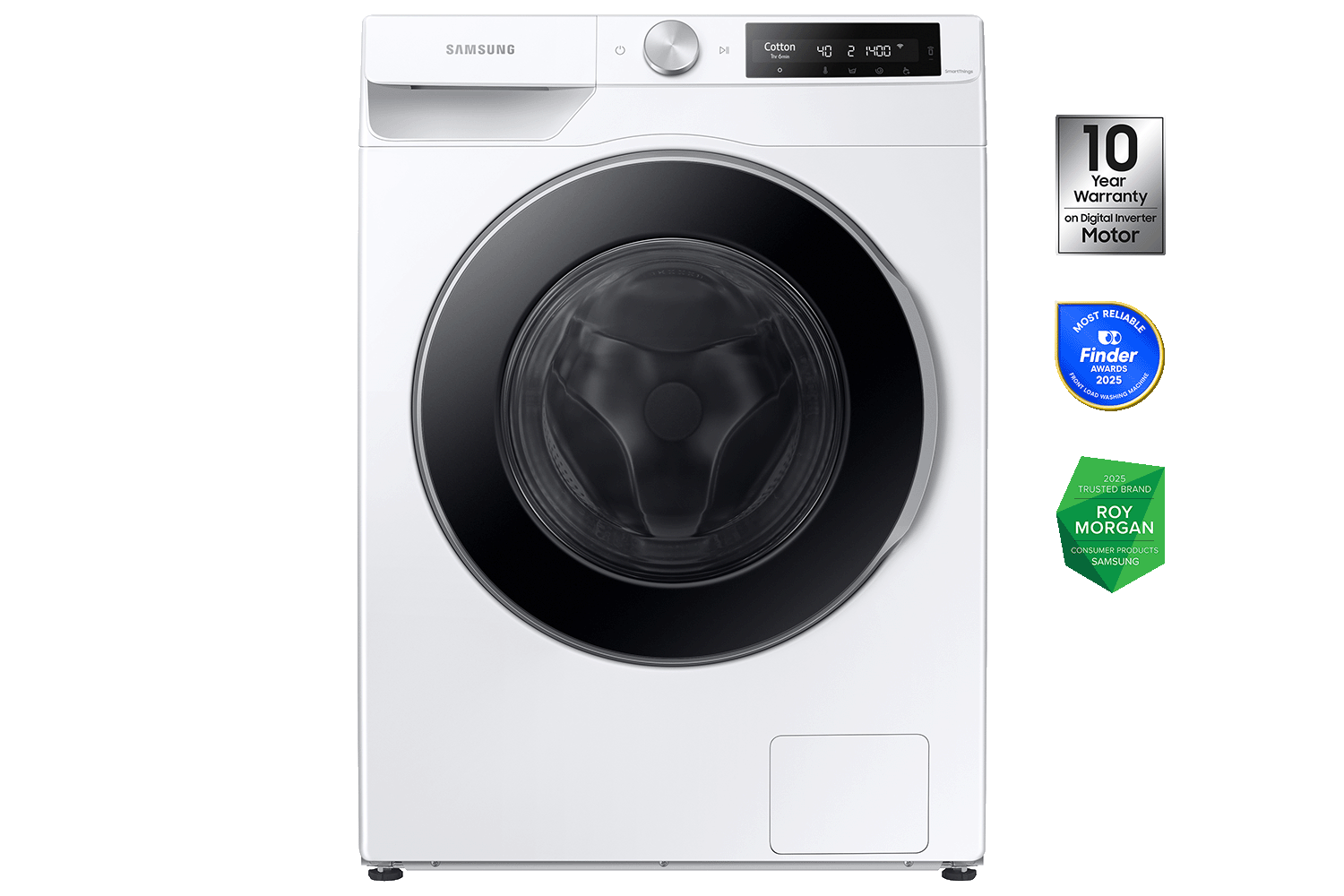 11kg Smart Front Load Washer - WW11CG60ADLESA Front White 