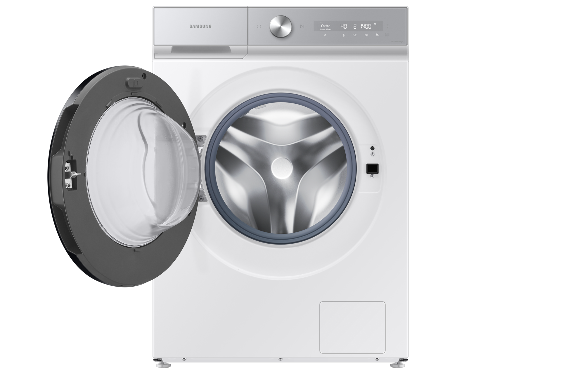 12kg BESPOKE BubbleWash™ Smart Front Load Washer with AI Wash and Auto Dispense - WW12BB94ADGHSA Front-Open White 